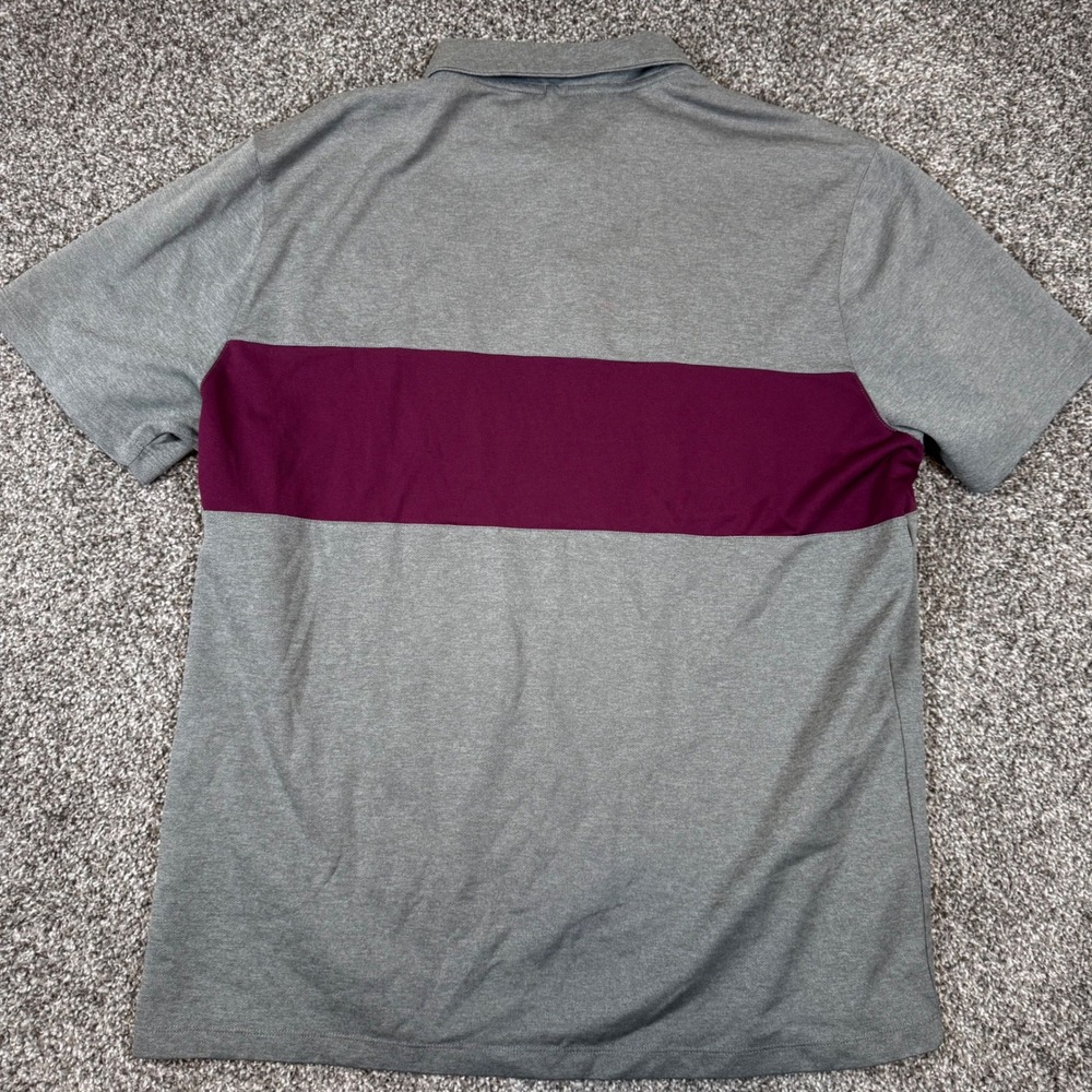 Nike Golf‎ Dri-FIT Polo Shirt Mens Extra Large XL Gray Maroon - Picture 9 of 9